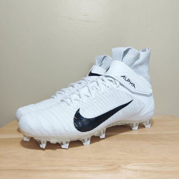 Nike Alpha Menace Elite 2 Flyknit Football Cleats White AO3374-101 Men's Size 10 - Picture 3 of 7